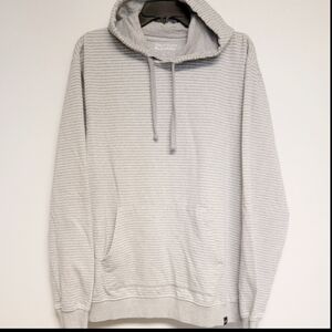 American Republic Light Gray Striped Hoodie Large